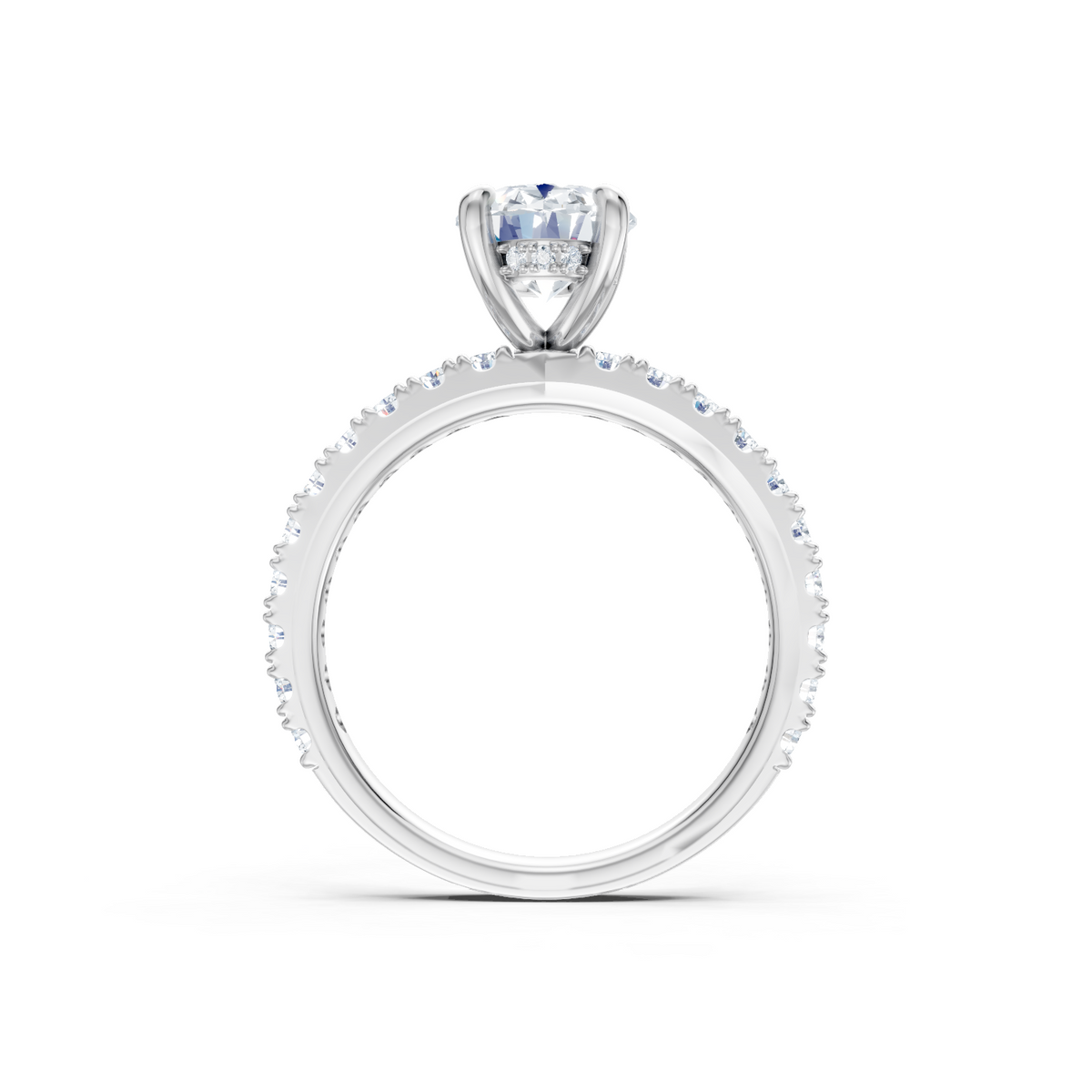14K White Gold Suprise Diamond Low Set Semi Mount