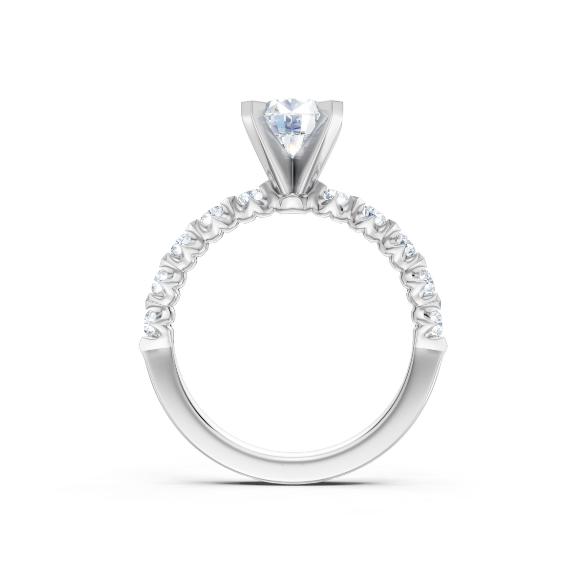 14K White Gold Round Diamond Imagine Set Engagement Ring