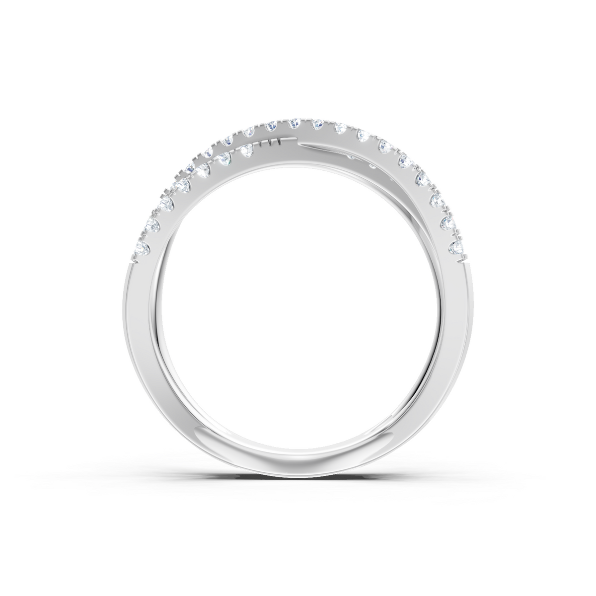14K White Gold Bypass Anniversary Band