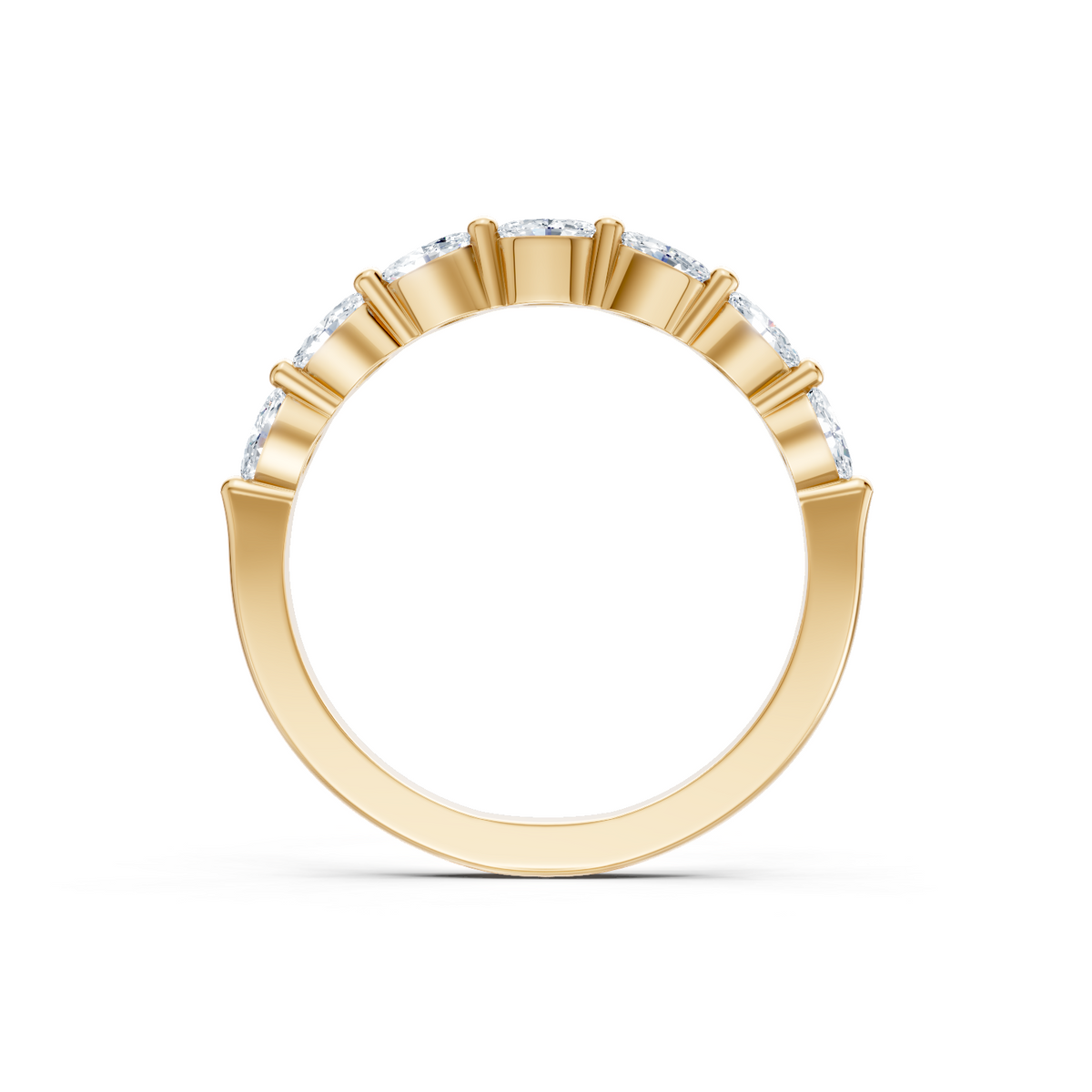 14K Yellow Gold 7 Stone Marquise Imagine Set Band