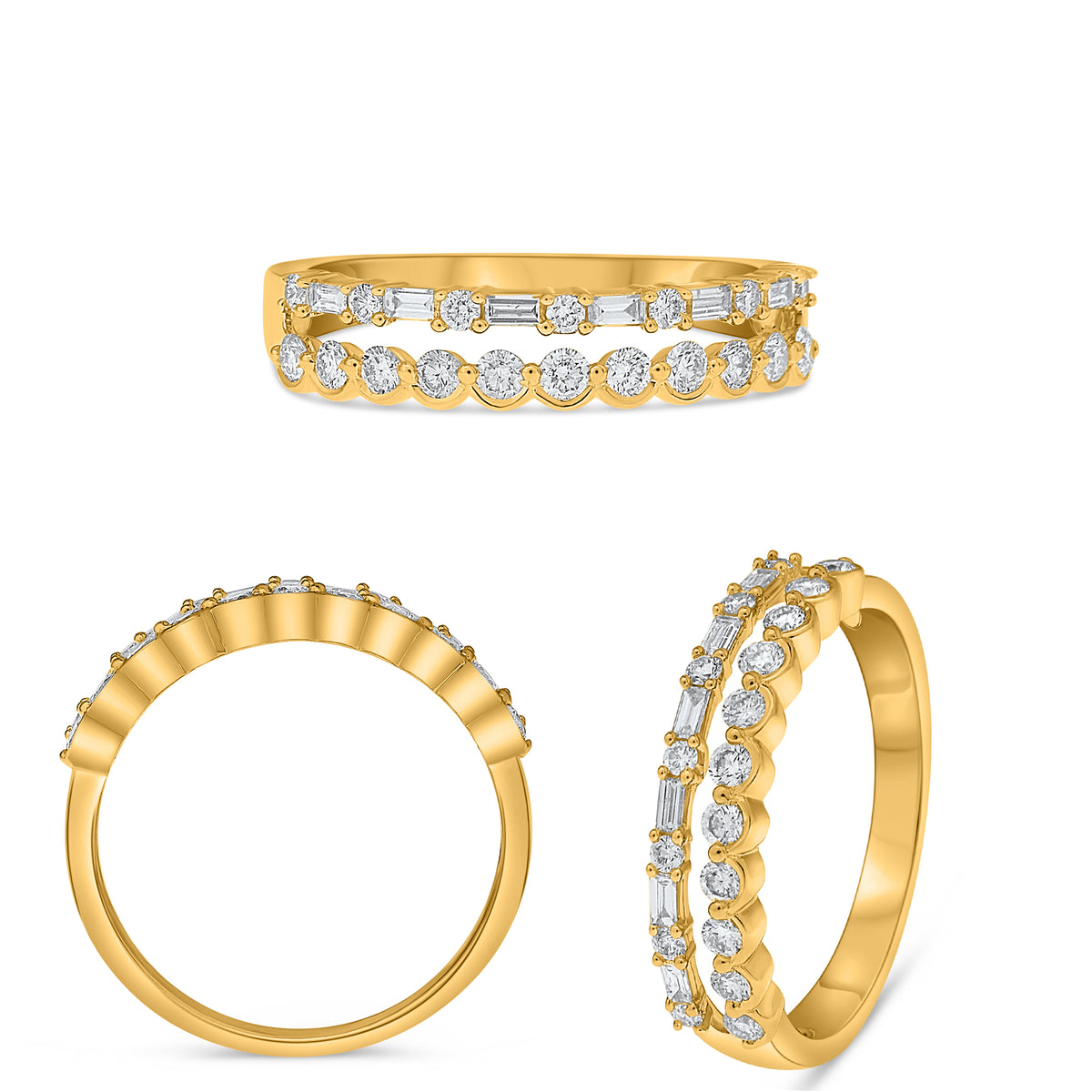14K Yellow Gold Round Diamond Ring