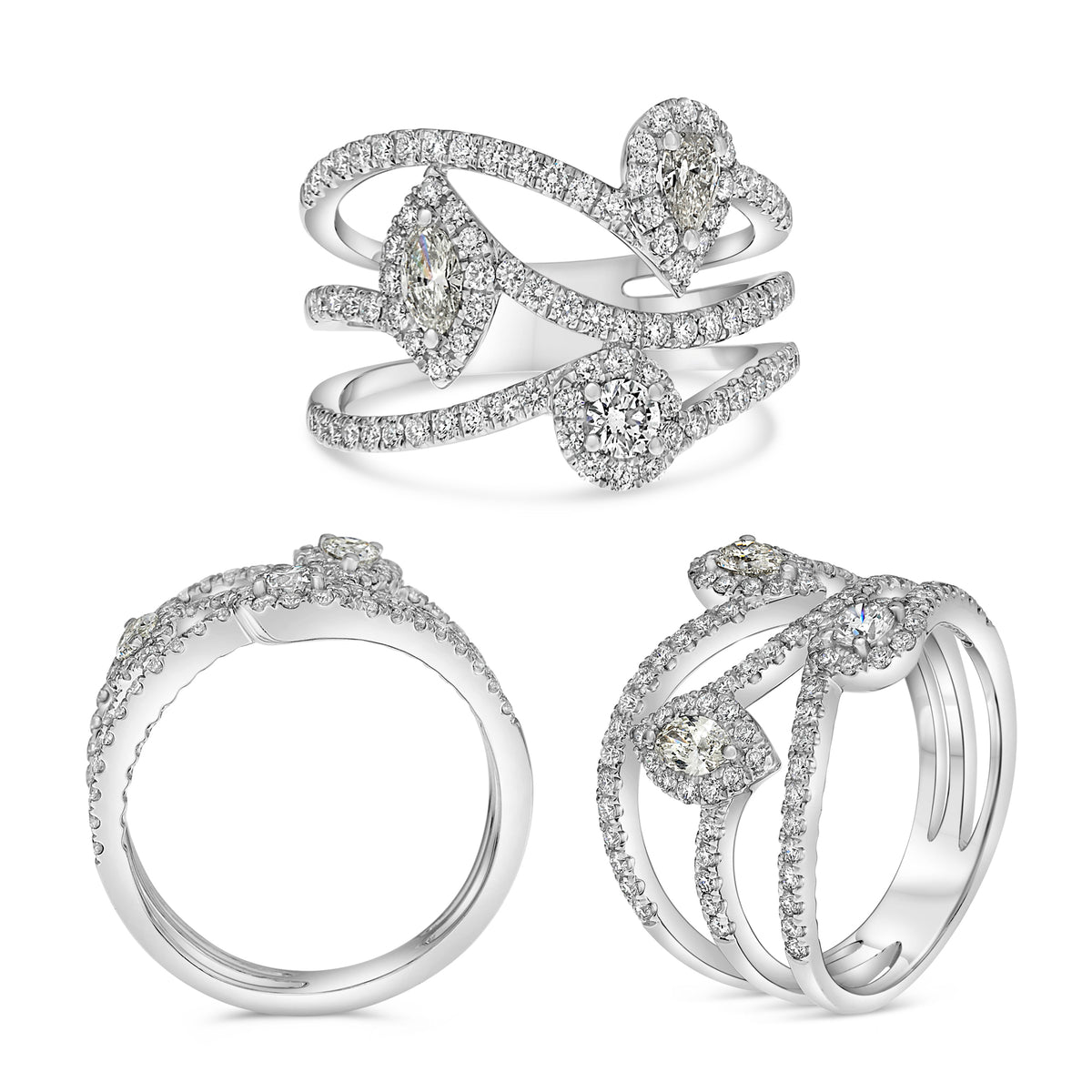 14K White Gold Diamond Ring