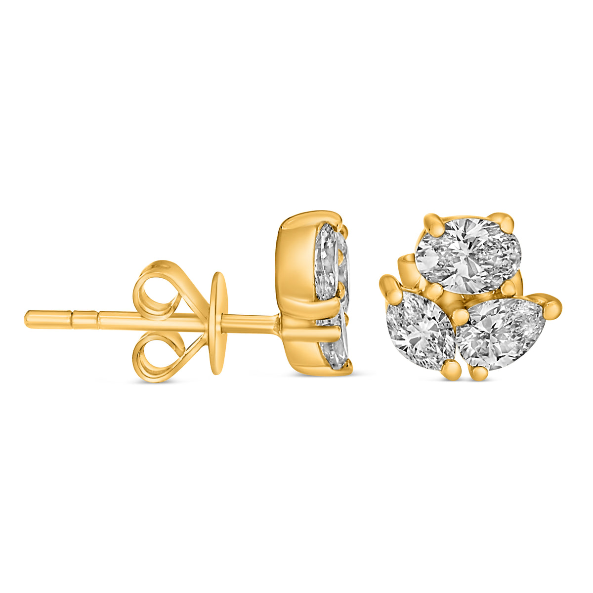 14K Yellow Gold Diamond Earrings