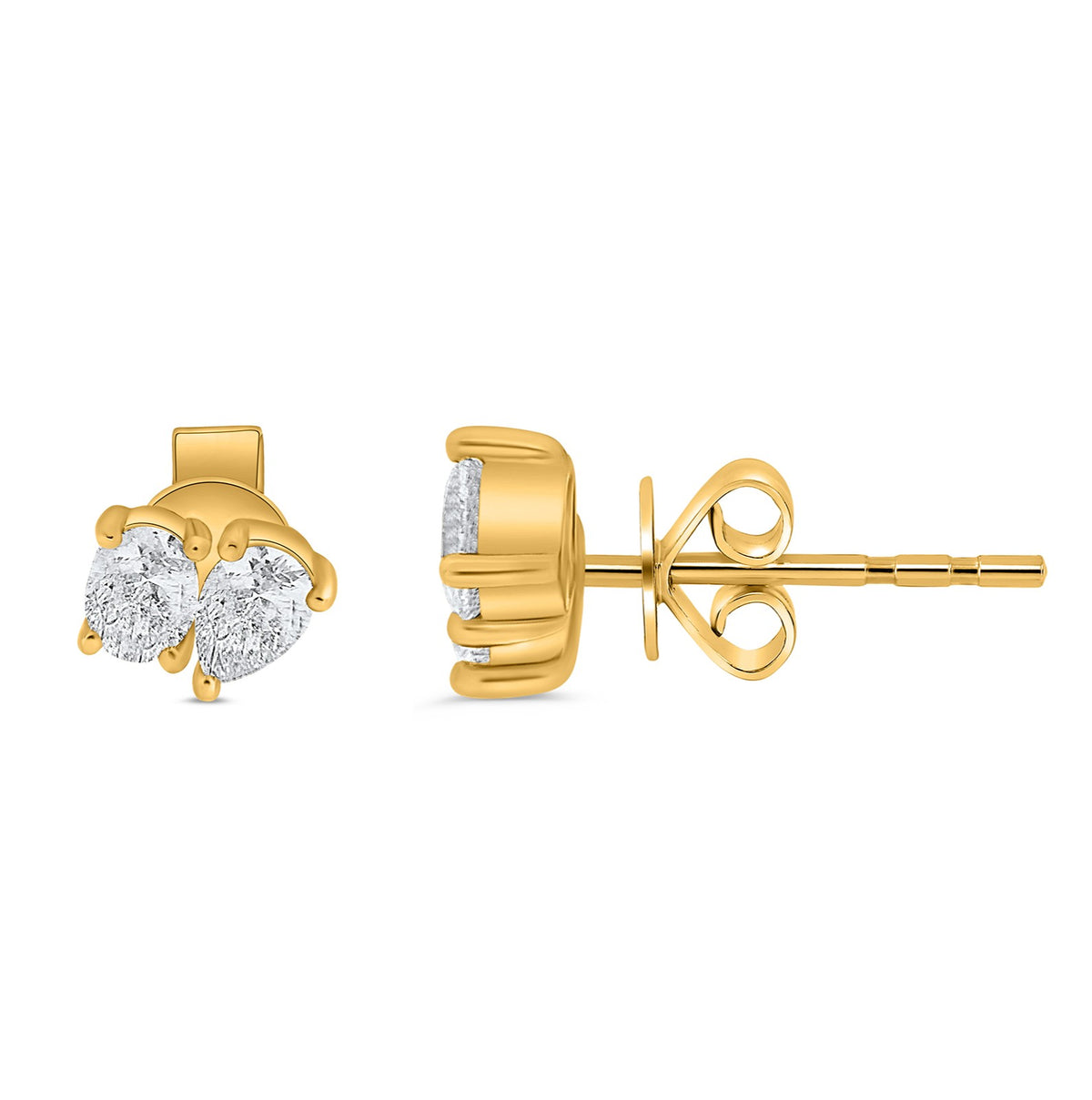 14K Yellow Gold Diamond Earrings