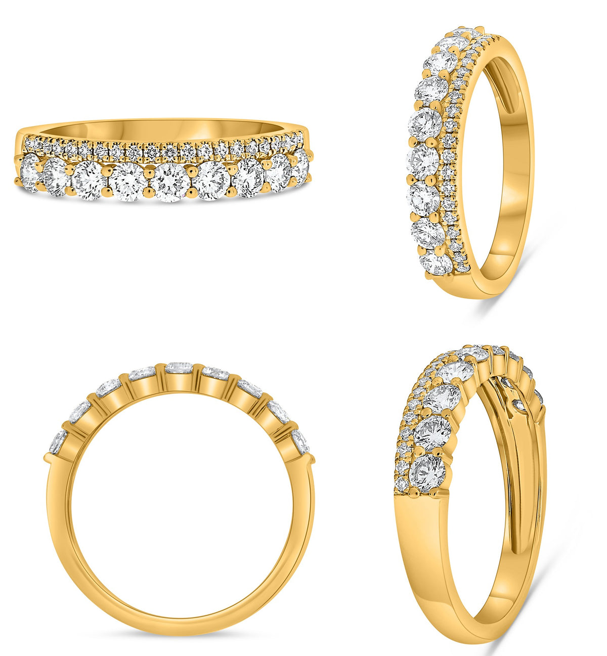 14K Yellow Gold Round Diamond Ring