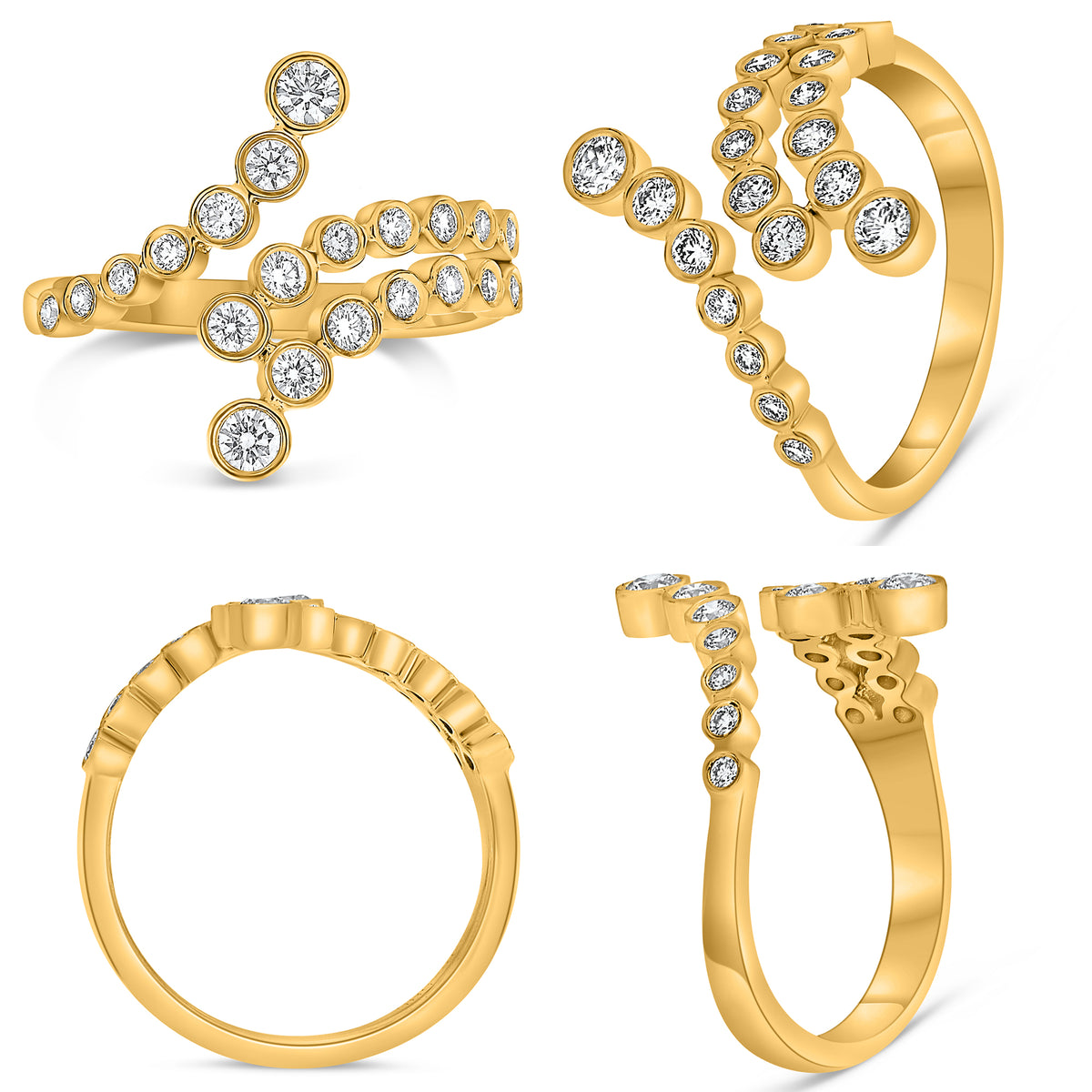 14K Yellow Gold Round Diamond Ring