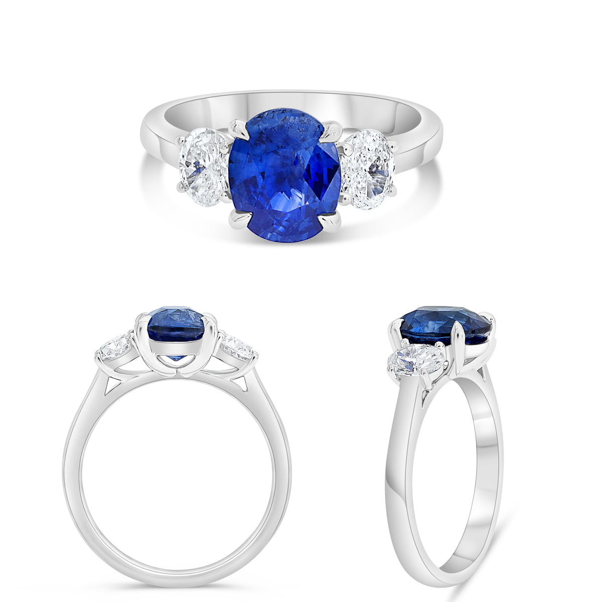 Platinum Oval Sapphire Ring