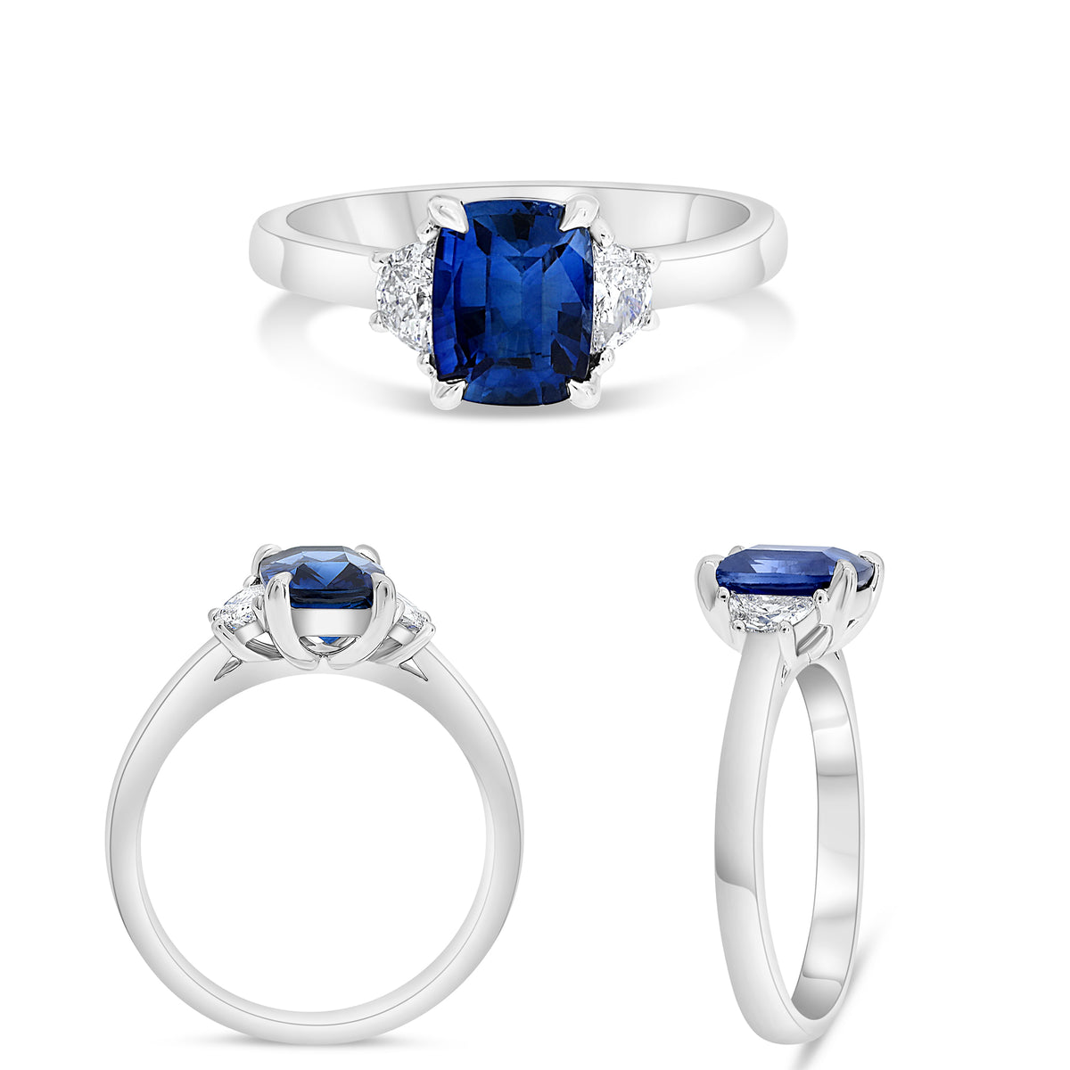 Platinum Cushion Sapphire Ring
