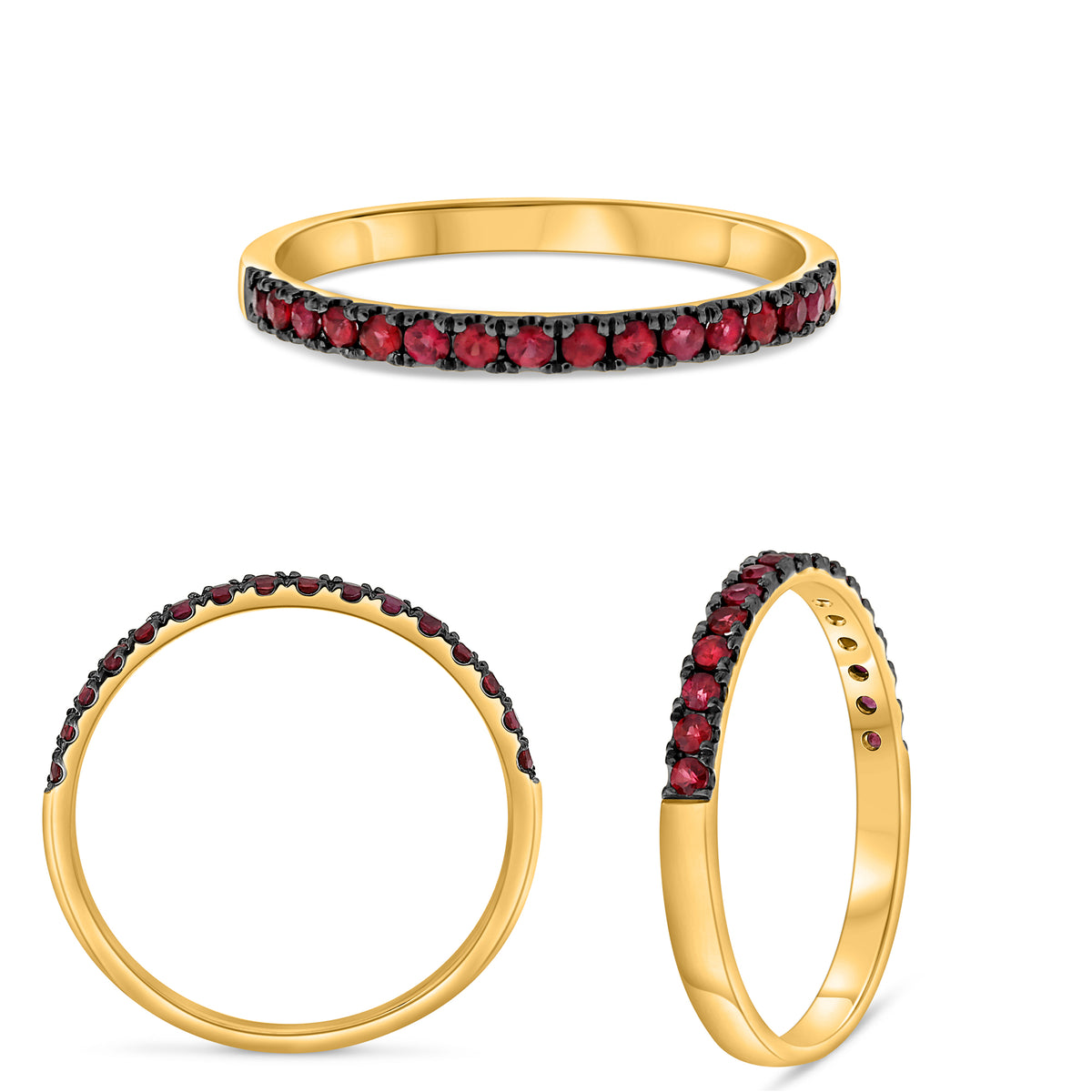 14K Yellow Gold Round Ruby Ring