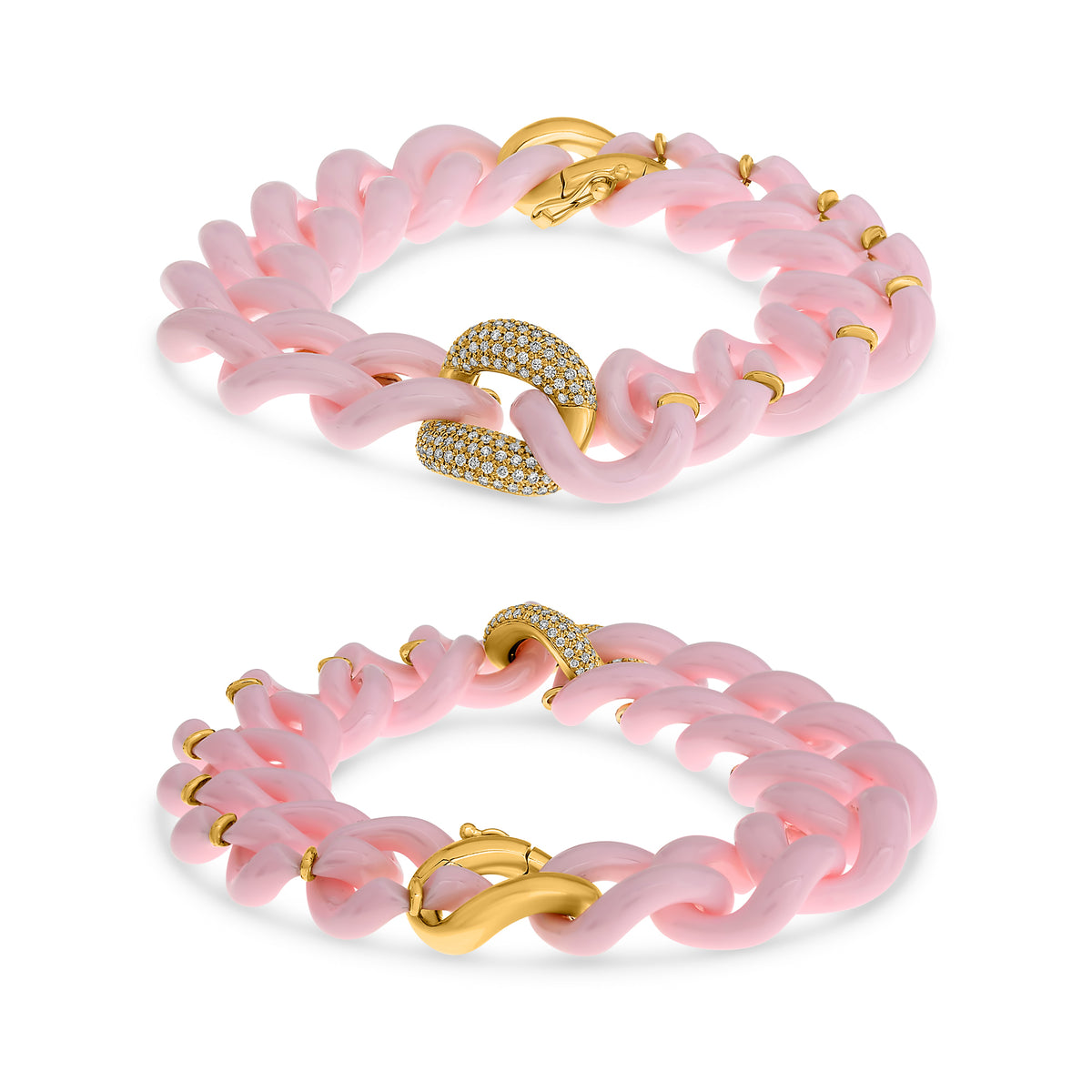 14K Yellow Gold Round Diamond Bracelet