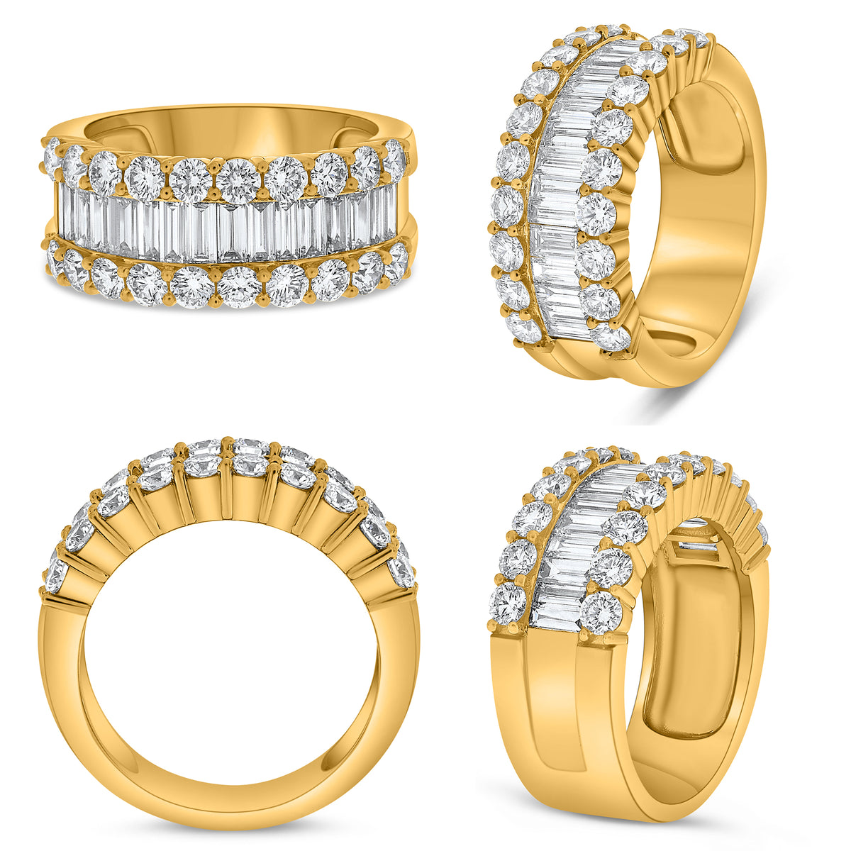 14K Yellow Gold Baguette Diamond Ring
