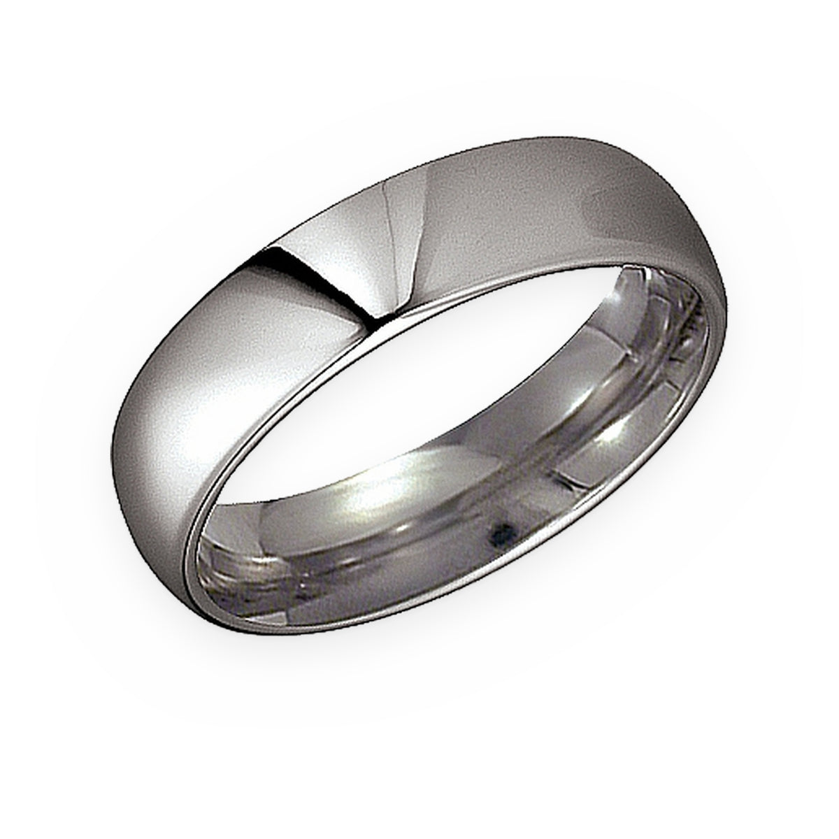 Titanium domed high-polish men's wedding band