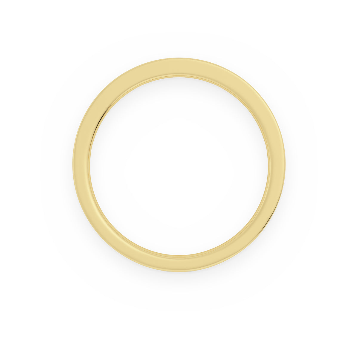 Yellow gold band through-view profile render