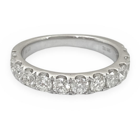 White gold shared-prong diamond wedding band