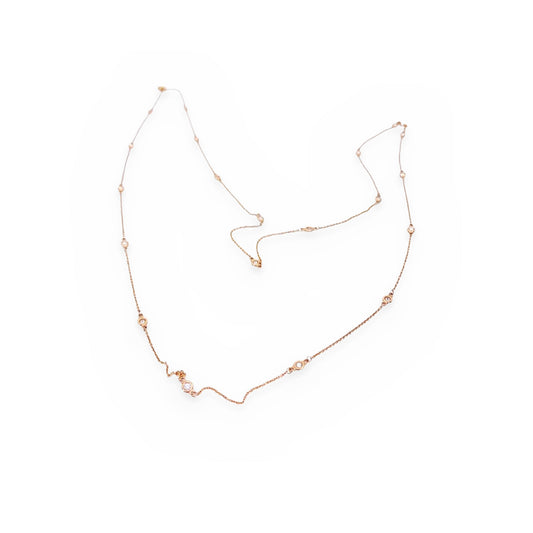 White gold diamond riviera line necklace with graduated center stones