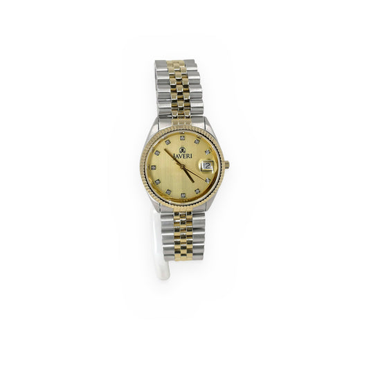 Javeri two-tone watch with champagne diamond-marker dial