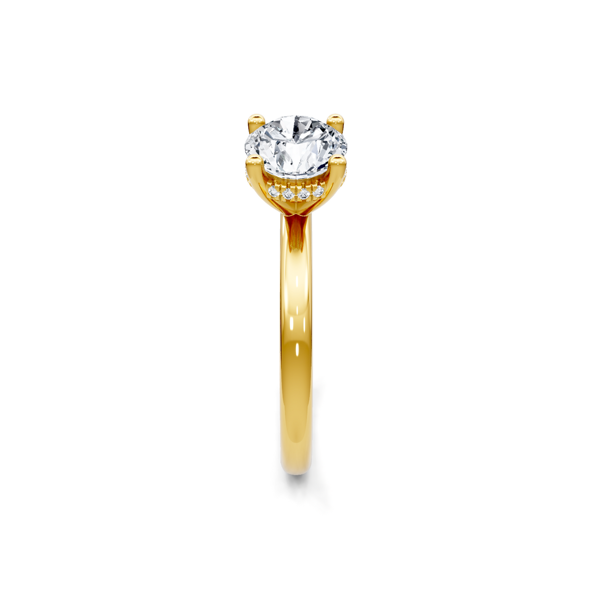 14K Yellow Gold Solitaire Diamond Head Semi Mount