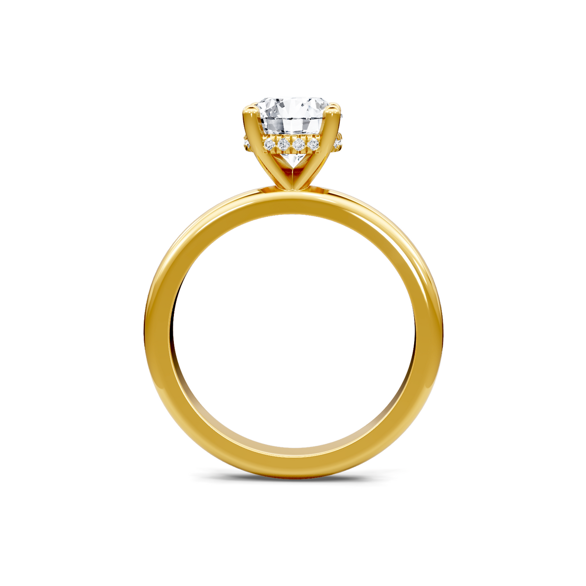 14K Yellow Gold Solitaire Diamond Head Semi Mount