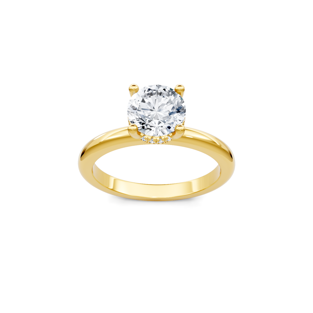 14K Yellow Gold Solitaire Diamond Head Semi Mount