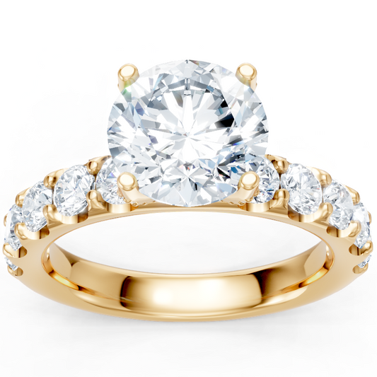 14K Yellow Gold Diamond Head Semi Mount