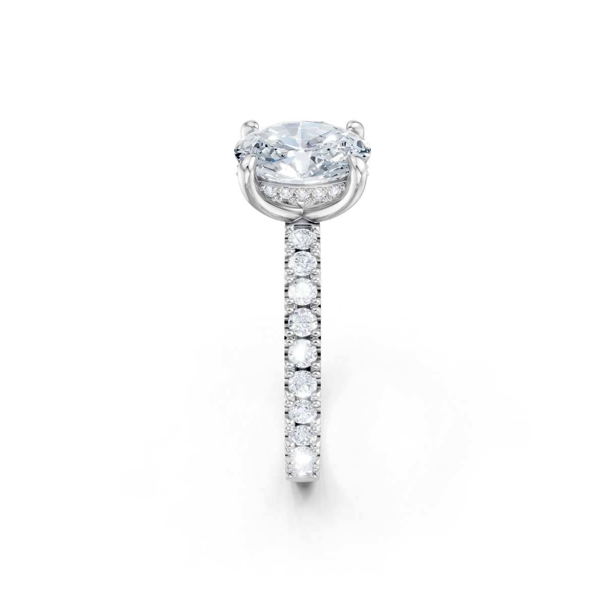 14K White Gold Suprise Diamond Low Set Semi Mount