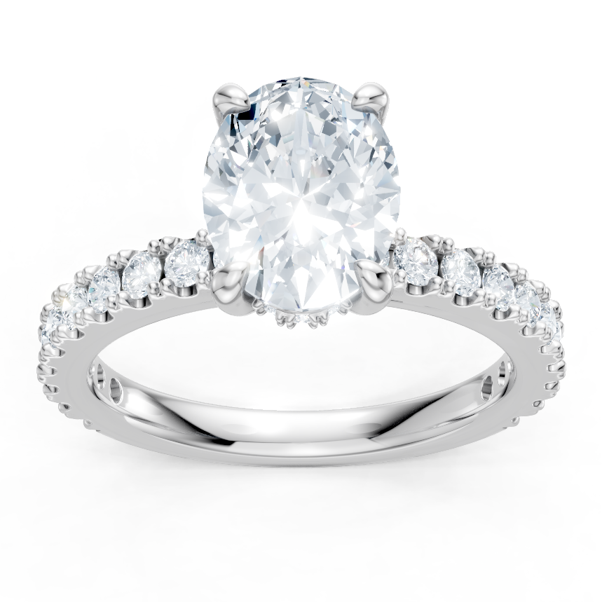 14K White Gold Suprise Diamond Low Set Semi Mount