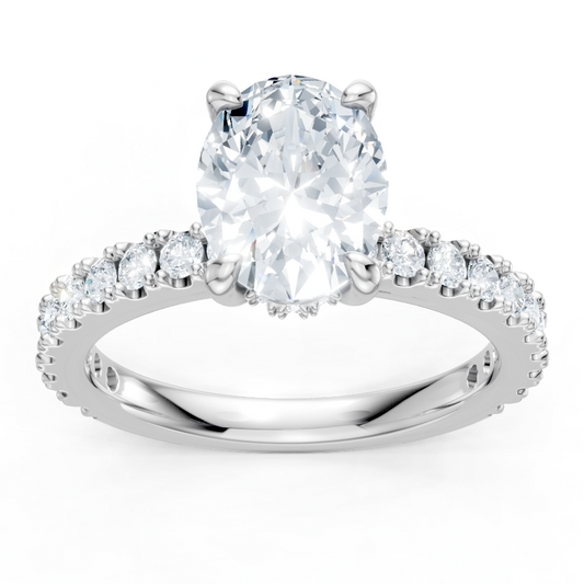 14K White Gold Suprise Diamond Low Set Semi Mount