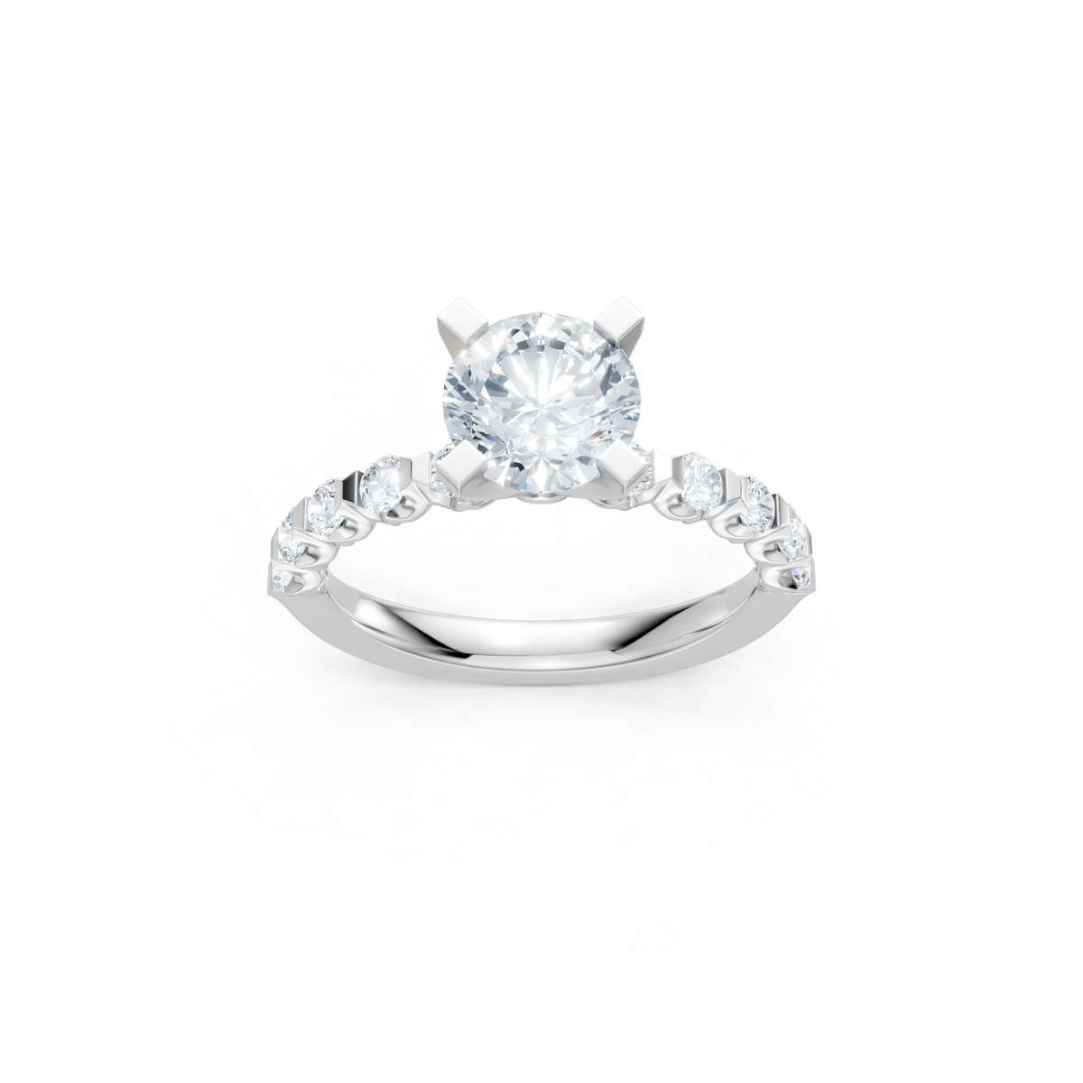 14K White Gold Round Diamond Imagine Set Engagement Ring