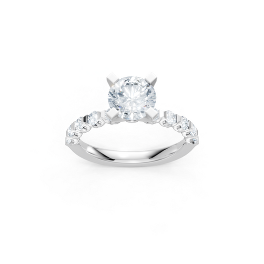 14K White Gold Round Diamond Imagine Set Engagement Ring