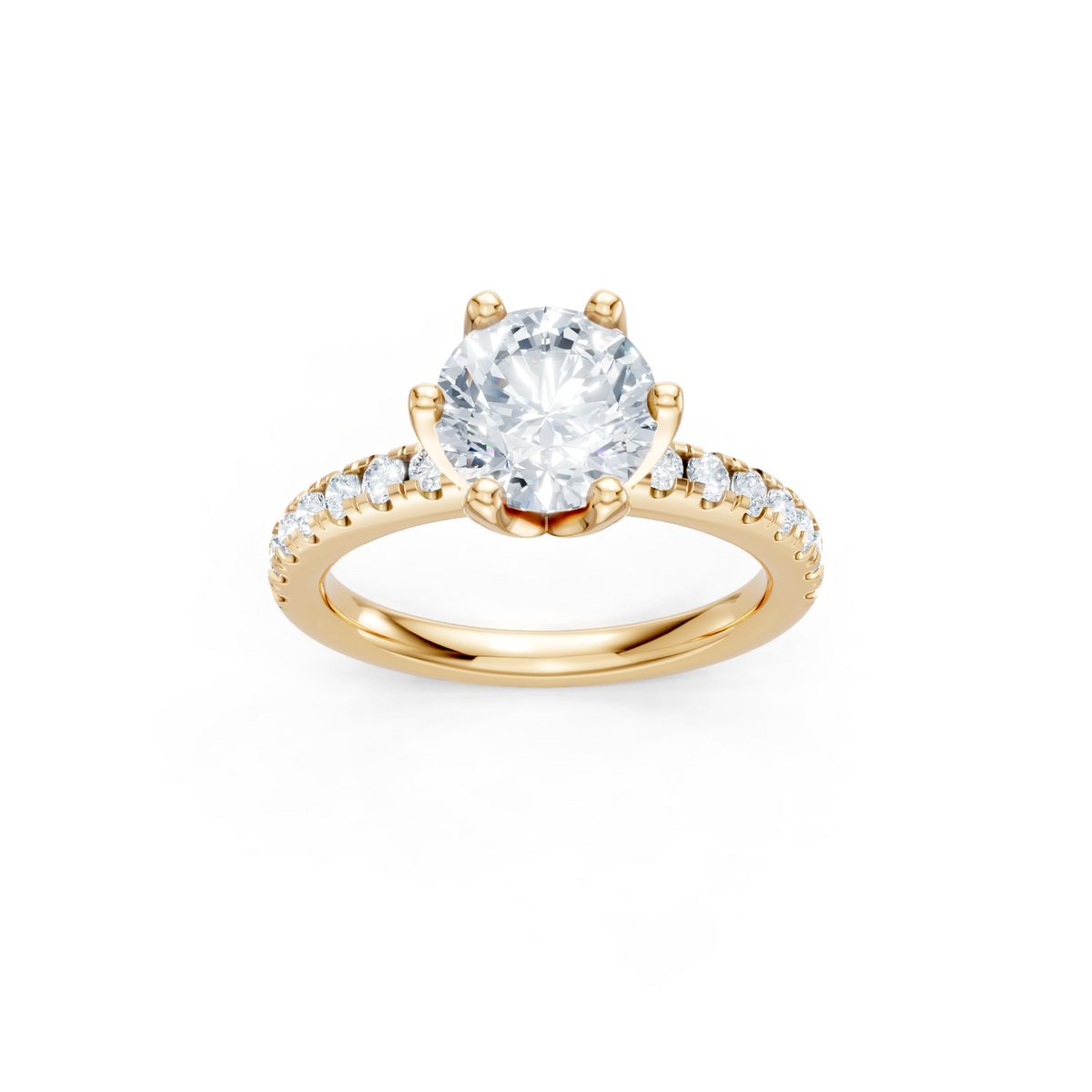 14K Yellow Gold Diamond Tulip Petite Semi Mount