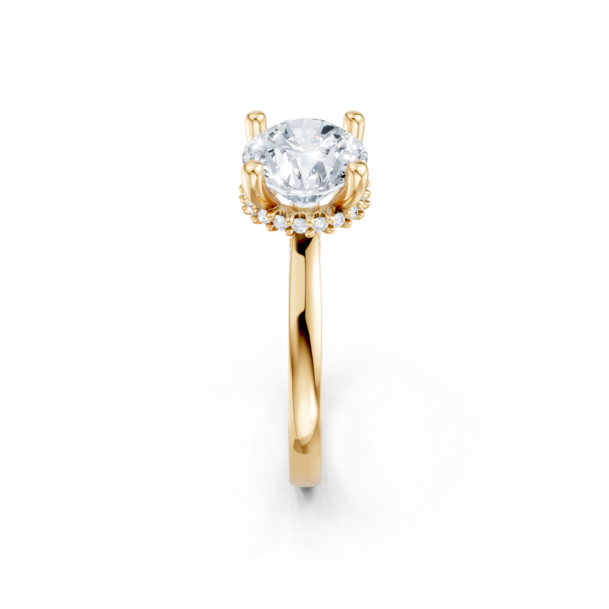 14K Yellow Gold Surprise Diamond Semi Mount
