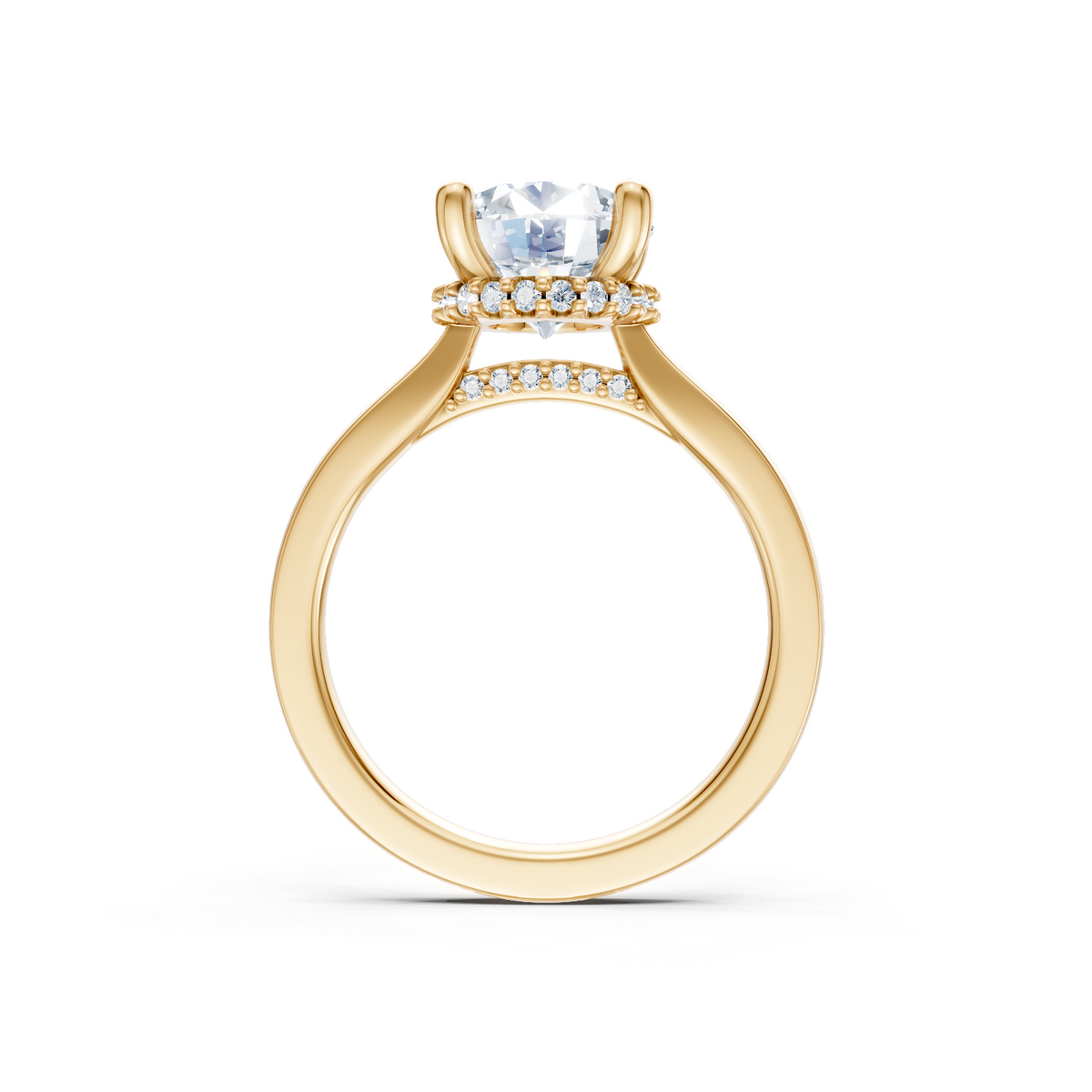 14K Yellow Gold Surprise Diamond Semi Mount