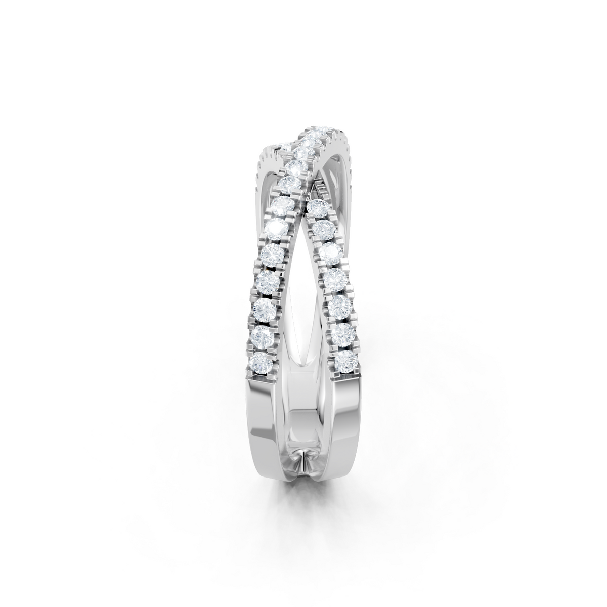 14K White Gold Bypass Anniversary Band