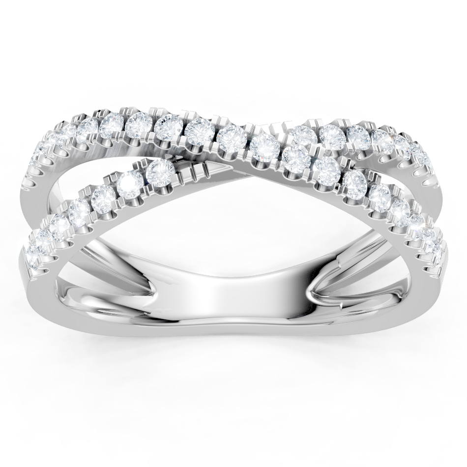 14K White Gold Bypass Anniversary Band