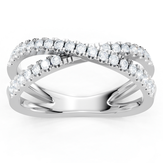 14K White Gold Bypass Anniversary Band