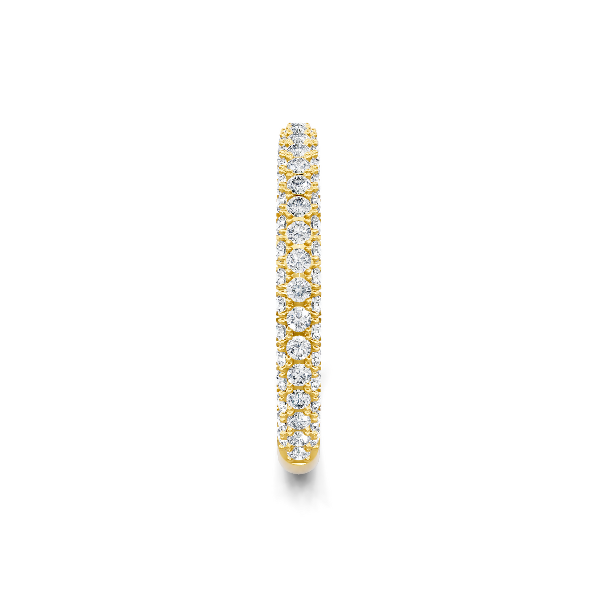 14K Yellow Gold Round 3 Sided Pave Band
