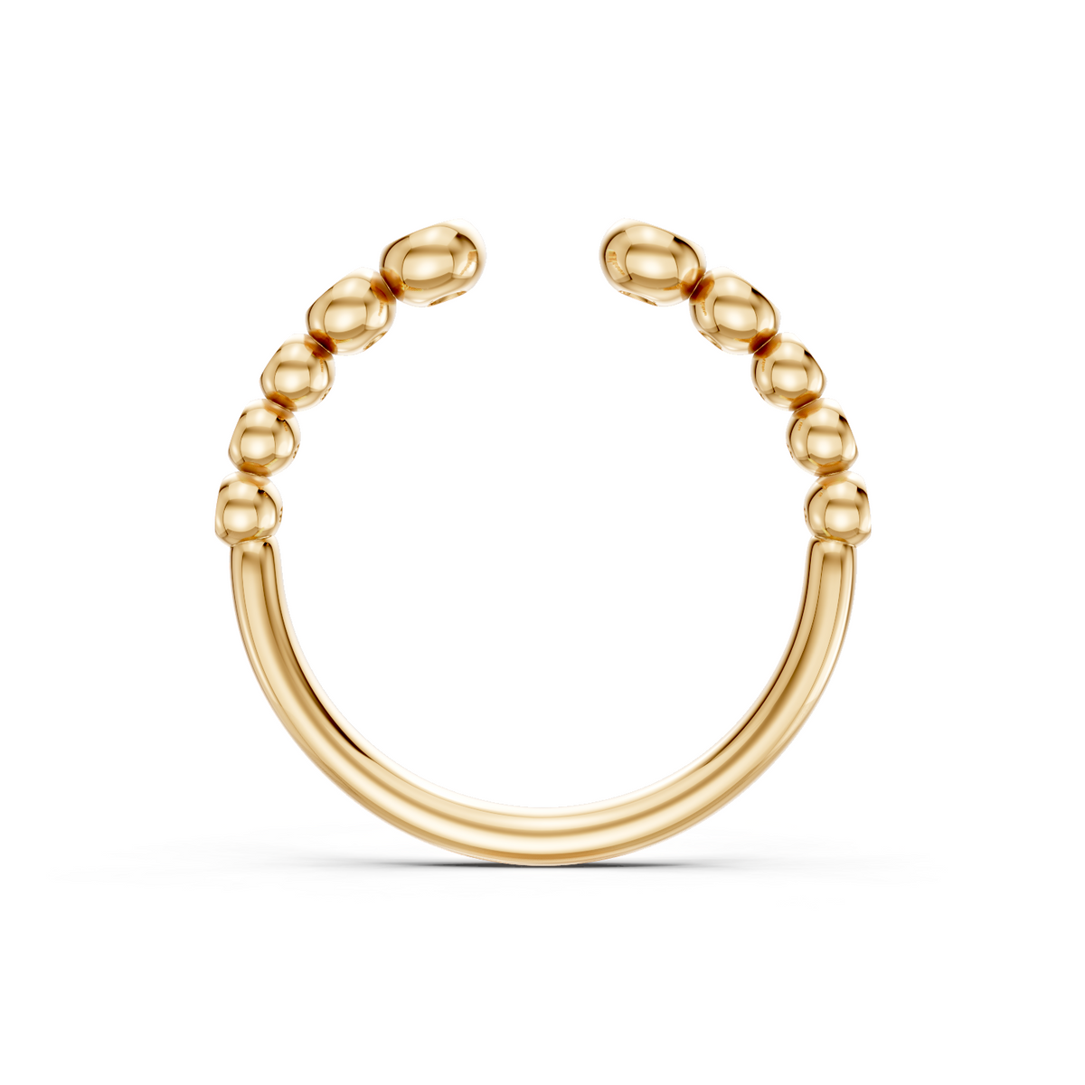 14K Yellow Gold Round Bezel Set Open Band