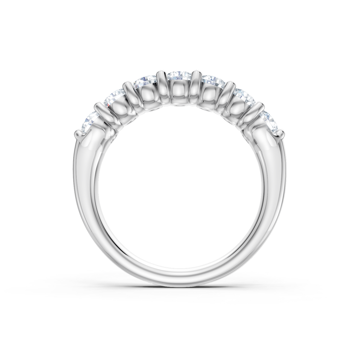 14K White Gold Oval Shared Prong Band