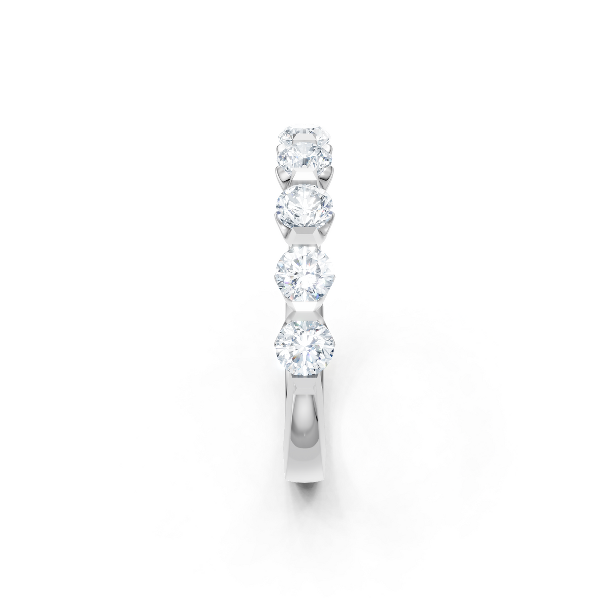 14K White Gold Round Diamond Imagine Set Band