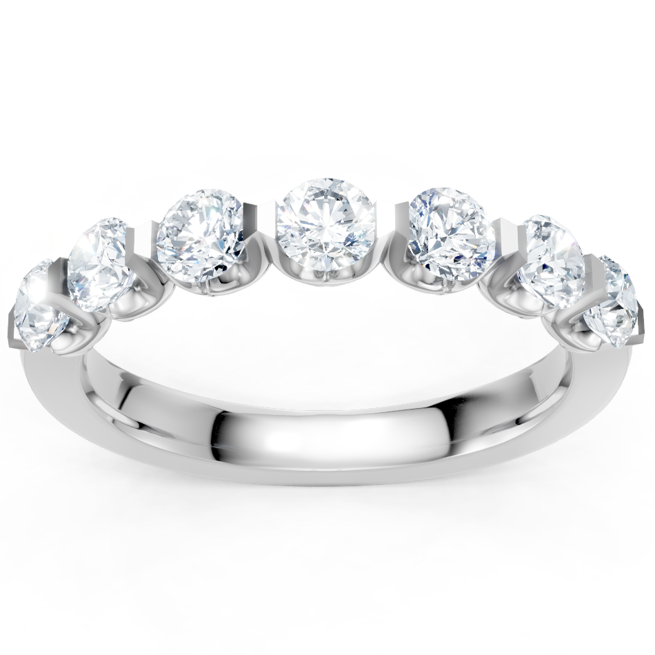 14K White Gold Round Diamond Imagine Set Band