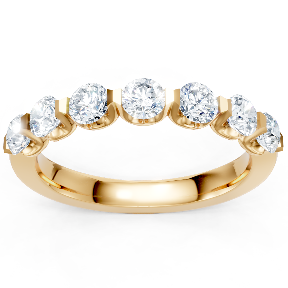 14K Yellow Gold Round Diamond Imagine Set Band
