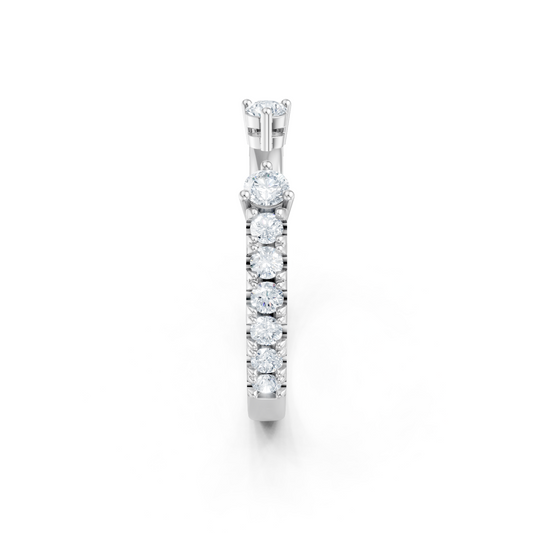 14K White Gold Round Diamond Open Band