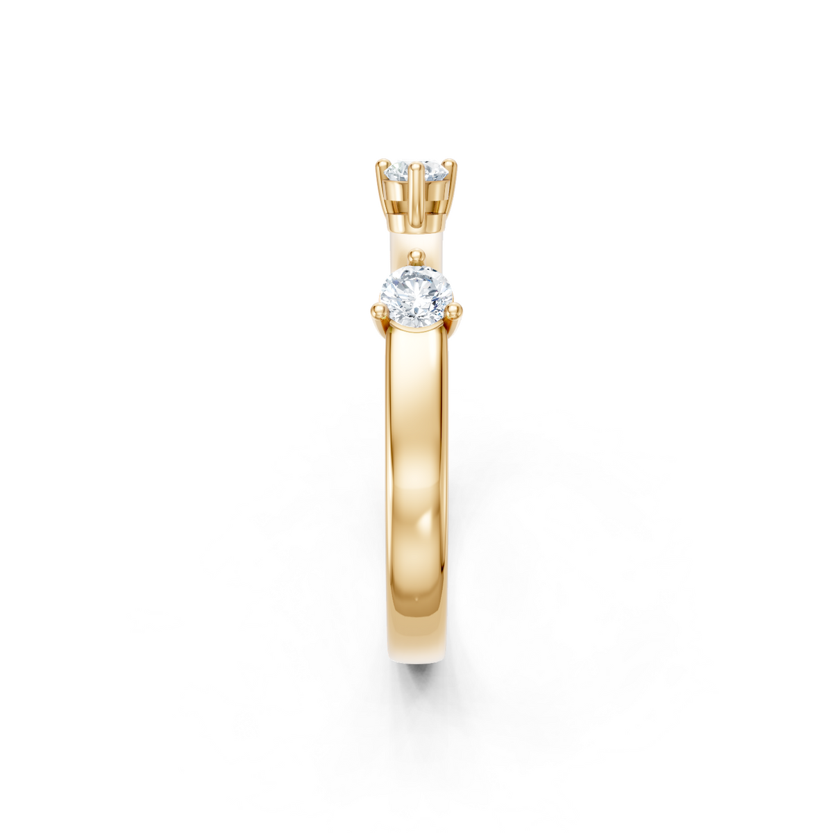 14K Yellow Gold Round Accent Open Band