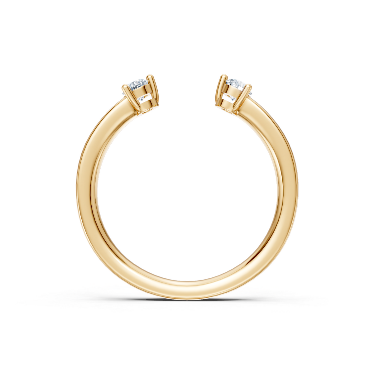 14K Yellow Gold Round Accent Open Band