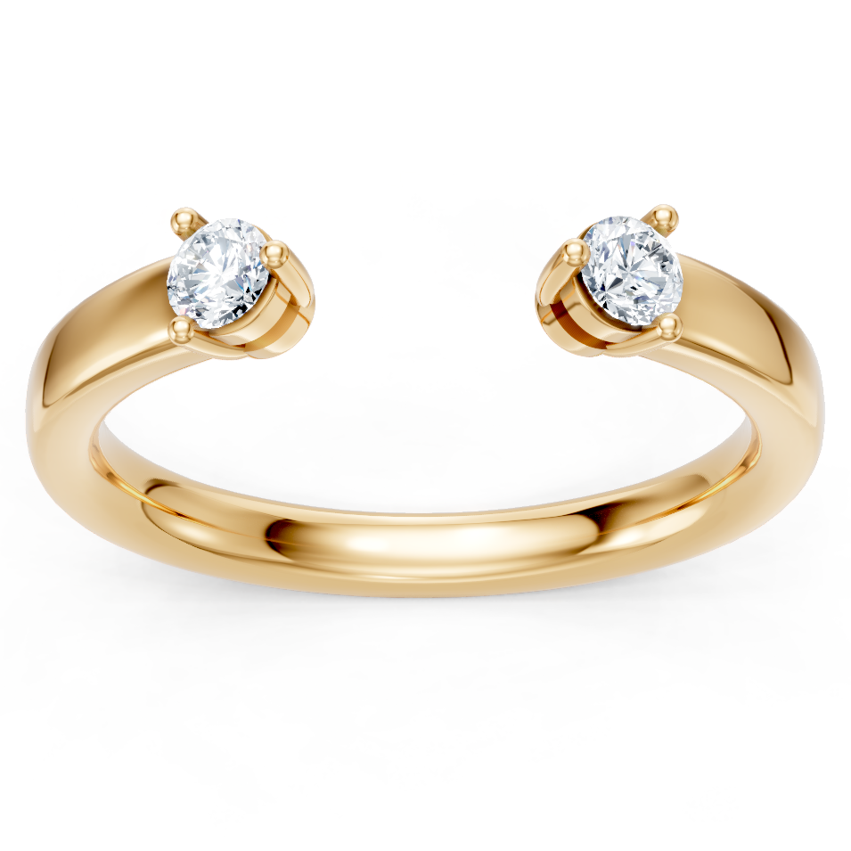 14K Yellow Gold Round Accent Open Band