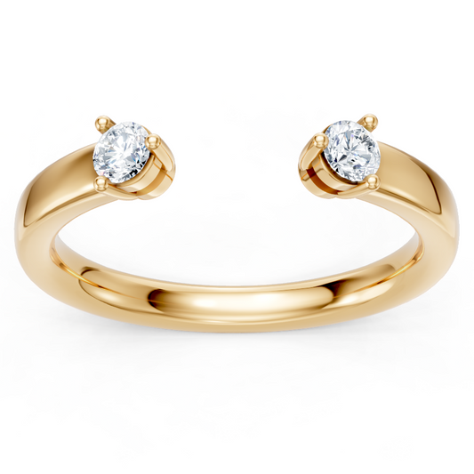 14K Yellow Gold Round Accent Open Band