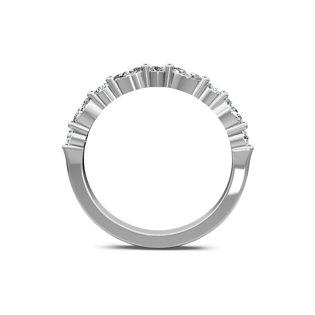 14K White Gold Round and Marquise Alternating Imagine Set Band