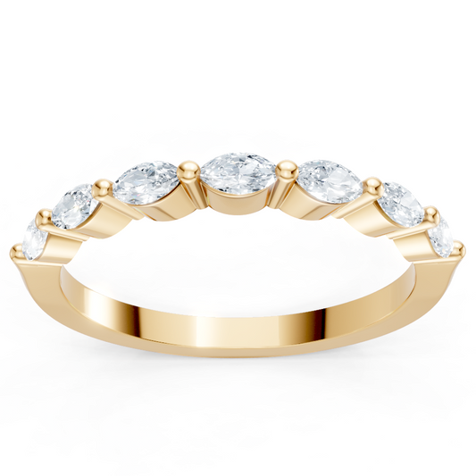 14K Yellow Gold 7 Stone Marquise Imagine Set Band