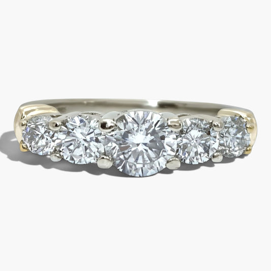 14K Yellow & White Gold Round Diamond