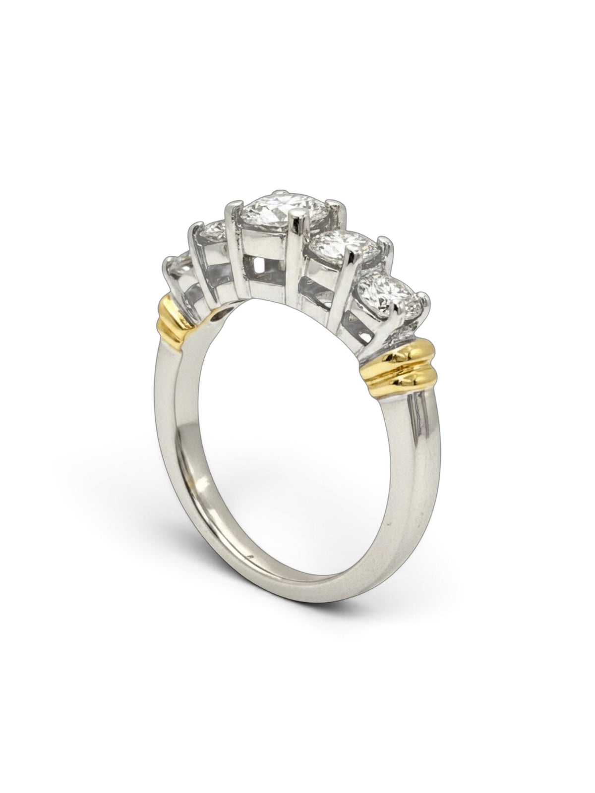 14K Yellow & White Gold Round Diamond